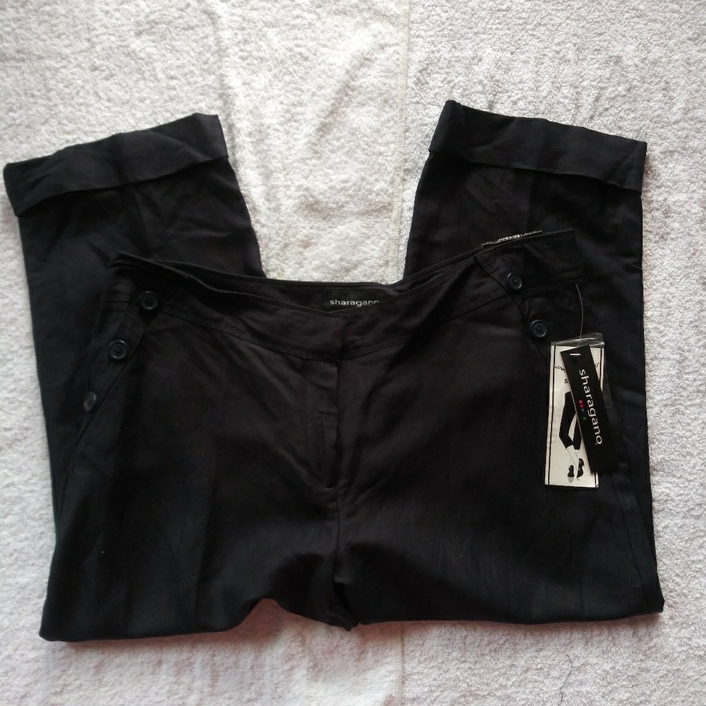 Sharagano  linen blend crop pants. - Picture 5 of 5